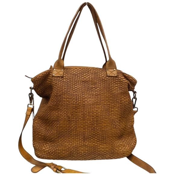 Vilenca Holland Large Tote Laptop Shoulder Bag Woven Leather - Picture 4 of 11